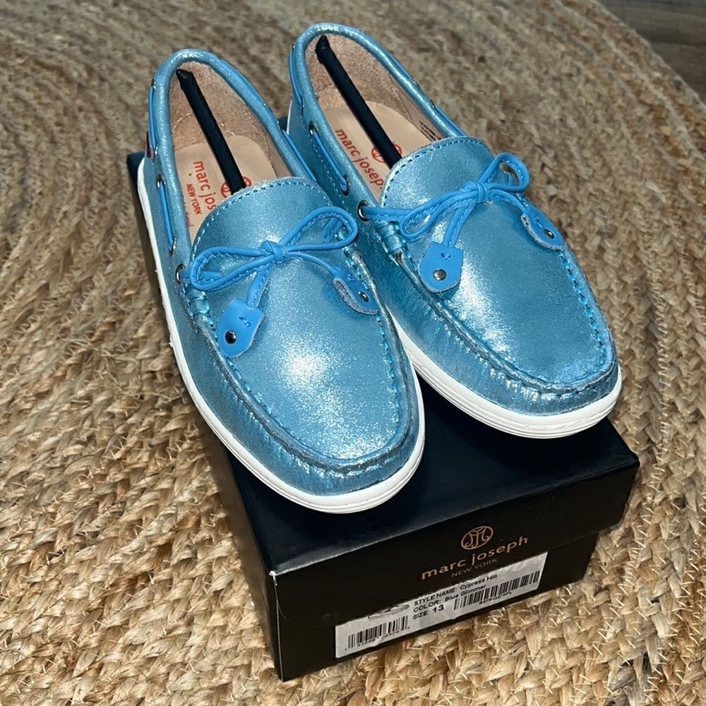 Marc Joseph Cypress Hill blue glimmer loafers size 13